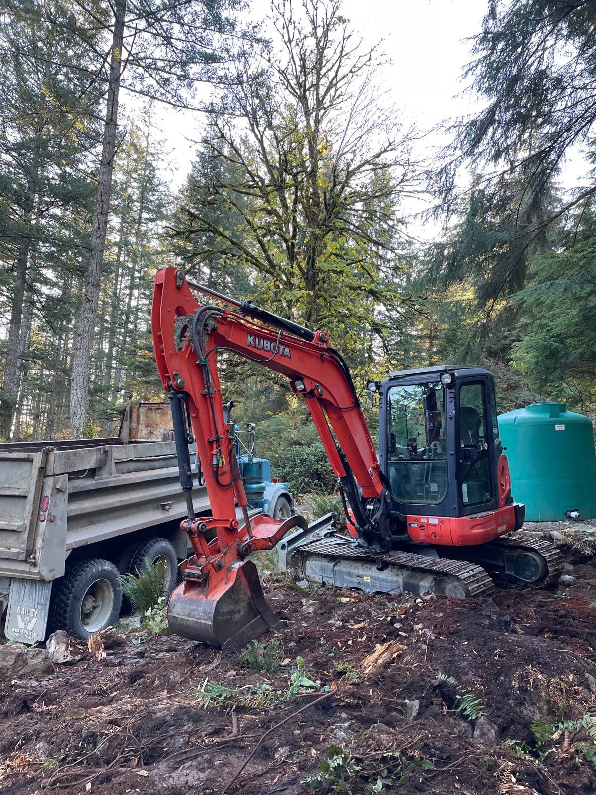 Rainwater cistern installation on Vancouver Island property